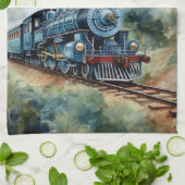 Scenic Landscape a Victorian Train Geschirrtuch (Gefaltet)