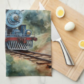 Scenic Landscape a Victorian Train Geschirrtuch (Viertel Falte)