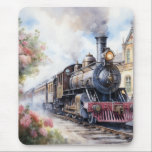 Scenic Landscape a Victorian Train Mousepad<br><div class="desc">A lovely landscape with a Victorian train outside a train station</div>