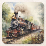 Scenic Landscape a Victorian Train Rechteckiger Pappuntersetzer<br><div class="desc">A lovely landscape with a Victorian train</div>