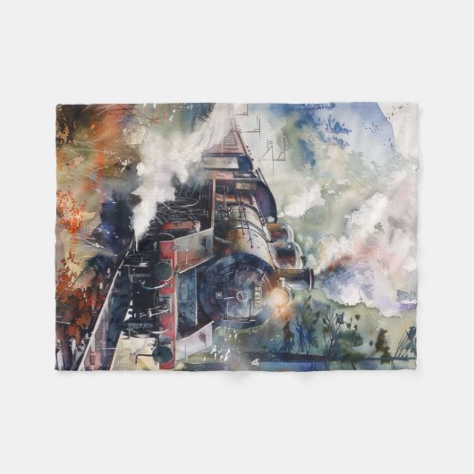 Scenic Landscape with Train Fleecedecke (Vorderseite (Horizontal))