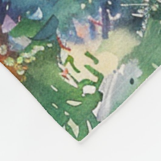 Scenic Landscape with Train Fleecedecke (Ecke)