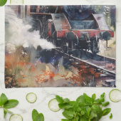 Scenic Landscape with Train Geschirrtuch (Gefaltet)