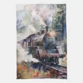 Scenic Landscape with Train Geschirrtuch (Vertikal)