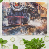 Scenic Landscape with Train Geschirrtuch (Gefaltet)