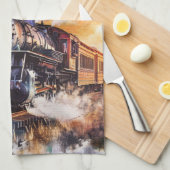 Scenic Landscape with Train Geschirrtuch (Viertel Falte)