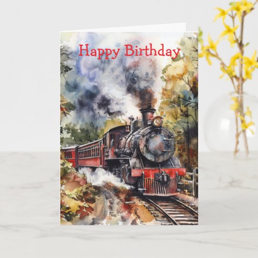 Scenic Landscape with Train Karte (Gelbe Blume)