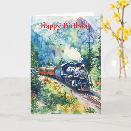 Scenic Landscape with Train Karte (Gelbe Blume)