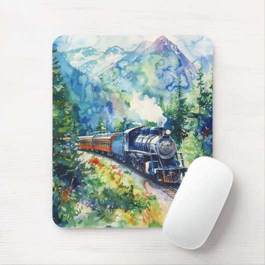 Scenic Landscape with Train Mousepad (Mit Mouse)