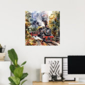 Scenic Landscape with Train Poster (Heimbüro)