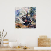 Scenic Landscape with Train Poster (Küche)