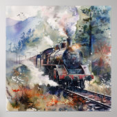 Scenic Landscape with Train Poster (Vorne)