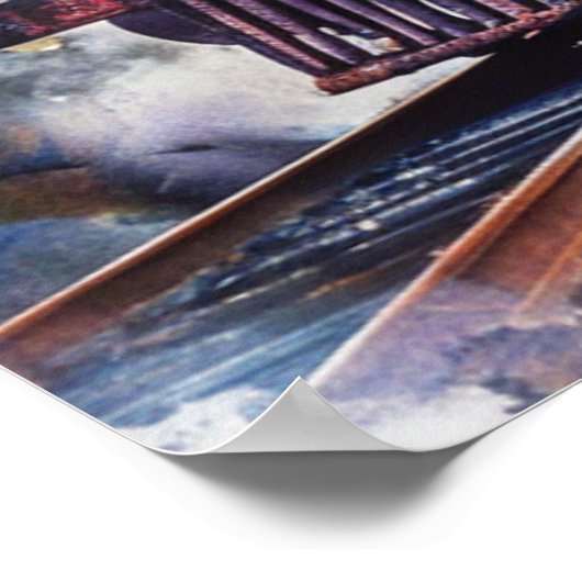 Scenic Landscape with Train Poster (Ecke)