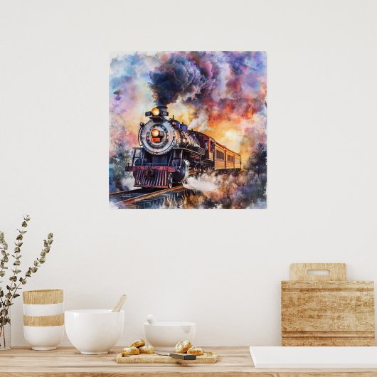 Scenic Landscape with Train Poster (Küche)