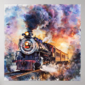 Scenic Landscape with Train Poster (Vorne)