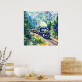 Scenic Landscape with Train Poster (Küche)