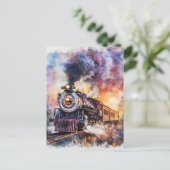 Scenic Landscape with Train Postkarte (Stehend Vorderseite)