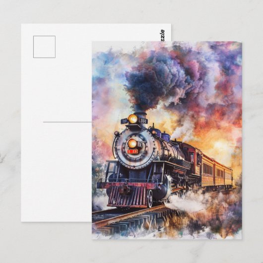 Scenic Landscape with Train Postkarte (Vorne/Hinten)