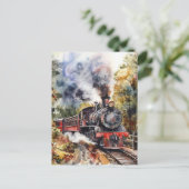 Scenic Landscape with Train Postkarte (Stehend Vorderseite)