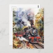 Scenic Landscape with Train Postkarte (Vorne/Hinten)