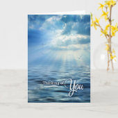 Scenic Ocean View Cloud Reflection Thinking of You Karte (Gelbe Blume)