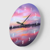 Scenic Pink Landscape Große Wanduhr (Winkel)