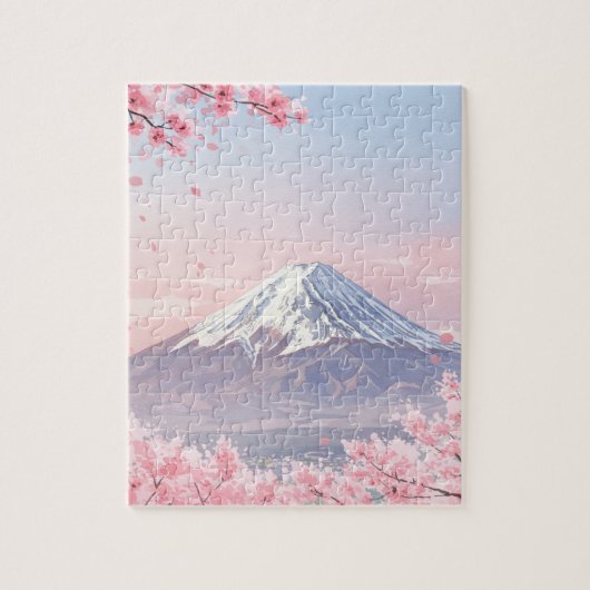 Scenic Puzzle of Mount Fuji and Cherry Blossoms (Vertikal)