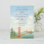Scenic San Francisco Destination QR Code Wedding Einladung (Stehend Vorderseite)