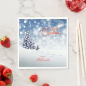 Scenic Snow and Christmas trees - Personalize Serviette (Beispiel)