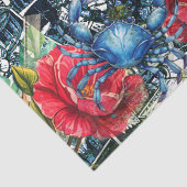 Scenic Tropical Florals Parrot & Butterflies Seidenpapier (Detail)