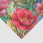 Scenic Tropical Stained Glass Flamingo Decoupage Seidenpapier (Detail)