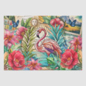 Scenic Tropical Stained Glass Flamingo Decoupage Seidenpapier (Vorderseite)