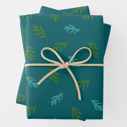 Scent of a forest - Green Spruce Twigs Geschenkpapier Set (Beispiel)