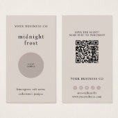 Scent Sample Fragrance Tester Beige QR Code Card (Vorne & Hinten)