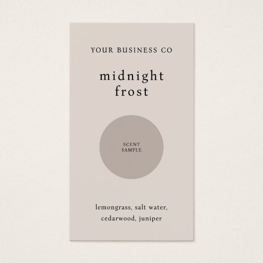 Scent Sample Fragrance Tester Beige QR Code Card (Vorderseite)