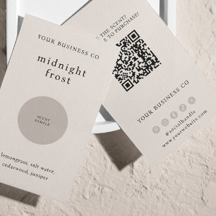 Scent Sample Fragrance Tester Beige QR Code Card