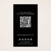 Scent Sample Fragrance Tester Black QR Code Card (Rückseite)