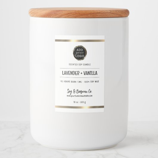 Scented Soy Beeswax Kerzen Business Gold Branding Lebensmitteletikett (Vorderseite)