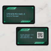 Scfi-Rahmen grün und schwarz Visitenkarte (Vorne/Hinten)