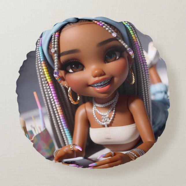 Sch Langle Rundes Kissen (Vorderseite)