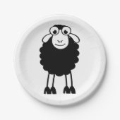 Schaap, witte of zwarte schapen. Dromen of slapen Pappteller (Vorderseite)