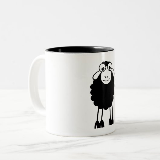 Schaap, witte of zwarte schapen. Dromen of slapen Zweifarbige Tasse (Vorderseite Links)