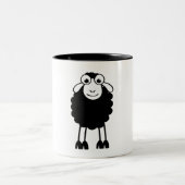 Schaap, witte of zwarte schapen. Dromen of slapen Zweifarbige Tasse (Mittel)