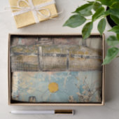 SCHABBAR ROTES FARMHAUS GEMISCHTES MEDIENDECOUPAY SEIDENPAPIER (Geschenk)