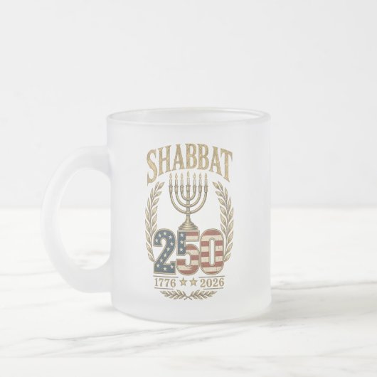 Schabbat 250. Jubiläum Frostglas Tasse (Links)