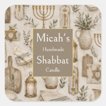 Schabbat-Kerzenetikett, Judaica-Ästhetik Rustikale