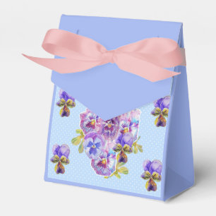 Schabbig Blaue Stiefmütterchen Blumen Tee Party To Geschenkschachtel