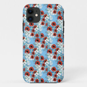 Schabby chic blau roter Blumen floral Druck von Le Case-Mate iPhone Hülle