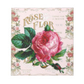 SCHABBYCHISCHE Englische Rose Vintag rosa Notizblock (Vorderseite)