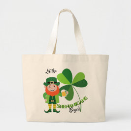 Schabernack Kobold Kleeblatt St. Patrick’s Tag Jumbo Stoffbeutel